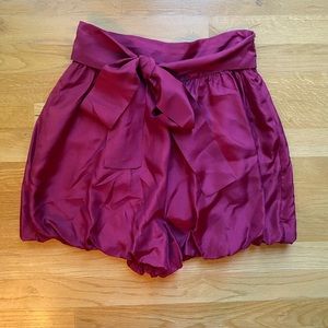 NWOT 100% Silk Purple Bubble Shorts w/ Pockets